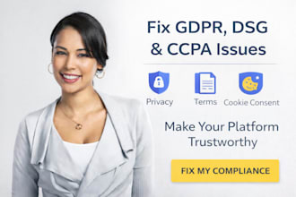 fix swiss dsg issues and gdpr compliance issues, terms of service, ccpa data
