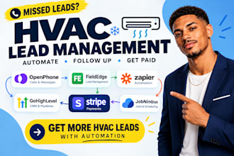 setup hvac CRM gohighlevel jobnimbus zapier n8n lead follow up automation
