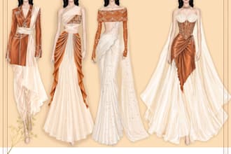 create fashion illustrations and flat sketches