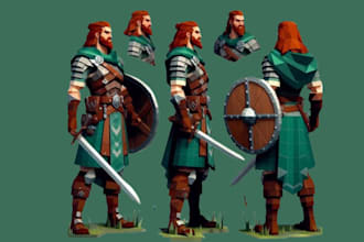 make low poly 3d model low poly character game assests 3d character game art