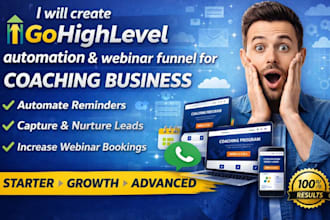 design gohighlevel landing page ghl funnel ghl automation for coaches consultant