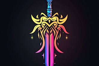 draw a fantasy vintage retro logo design