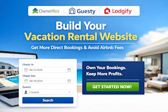 build short term vacation website direct booking website ownerrez guesty lodgify