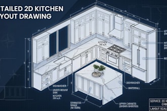 design 2d 3d kitchen drawing kitchen layout kitchen design 3d rendering interior