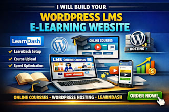 develop wordpress membership website, wordpress lms website with learndash