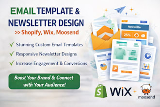 design shopify wix email template newslatter design moosend sendinblue