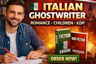 ghostwrite italian children books romance ebooks  nonfiction italian ghostwriter