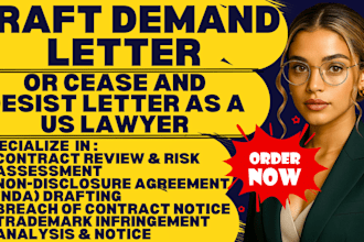 draft a demand letter or cease and desist letter as a US lawyer