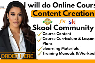 create online course content, course outline, course curriculum, lesson plan