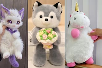 create soft handmade custom plush toys stuffed animals plushie crochet kawaii