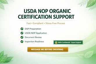 provide expert support for usda, fda, gmp, and organic certifications