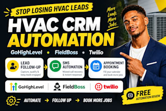 gohighlevel jobber fieldedge n8n automation,hvac CRM lead follow up booking