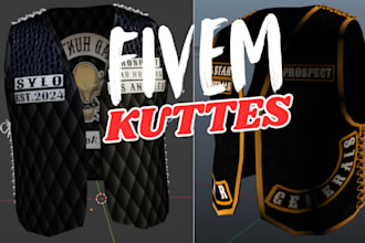 make fivem kuttes custom fivem clothing kuttes mc, mc vest,biker clothing kuttes
