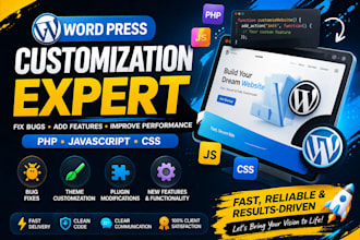customize or modify wordpress plugins or themes, php,js, CSS