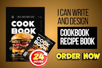design professional cookbook, recipe book, and ebook cover