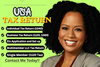 prepare, file individual tax, business tax, 1040, 1065, 1120 tax return