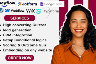 create smart online forms, quizzes, and surveys in typeform, jotform or outgrow