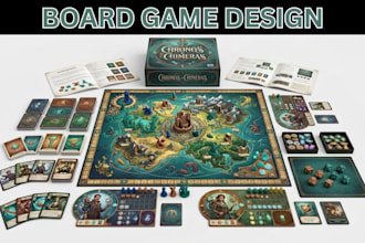 design custom board game, card game and tabletop game artwork