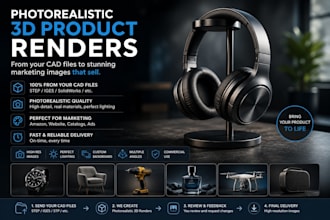 create photorealistic 3d product renders from your cad files