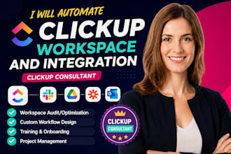 automate clickup workspace with workflows and integrations