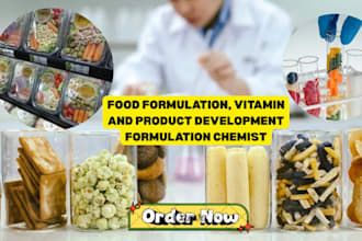 develop food formulations, vitamin, and product development formulation chemist