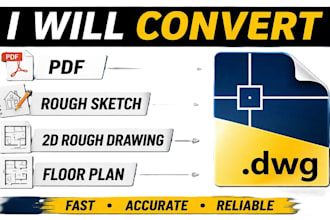 convert pdf, sketch to autocad dwg file professionally