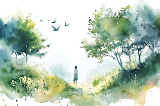 draw a unique watercolor illustration