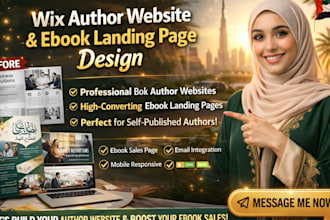 design wix author website ebook landing page book author business website design