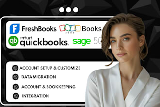 set up and migrate data in quickbooks zoho books freshbooks sage 50