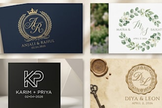 design wedding monogram logo for couples