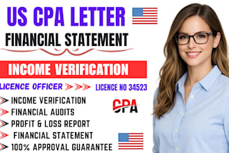 income verification letter, write CPA letter, us CPA letter, comfort letter