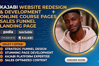 kajabi website redesign development online course sales funnel landing page