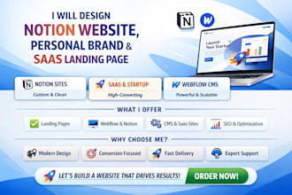 notion website personal brand startup landing page webflow cms saas website