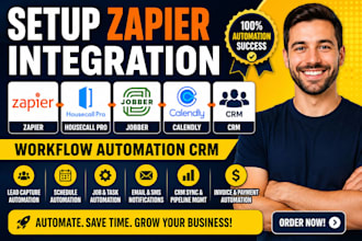 setup zapier integration housecall pro jobber calendly workflow automation crm