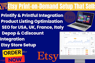 do etsy pod printfy printful integration visibilita depop cdiscount seo france