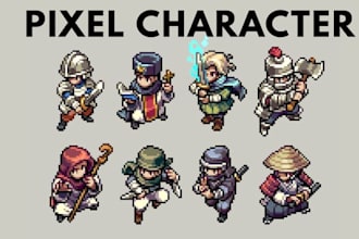do topdown pixel art isometric character sprite animation 32bit 64bit animation