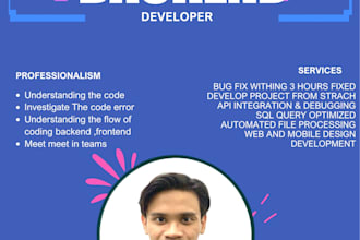 develop or fix aspnet core web API backend