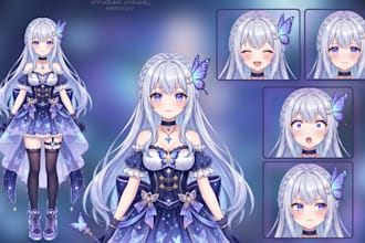 design and rig pro vtuber character in live2d, for vtuber model and vtube studio
