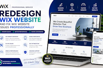 redesign wix website and fix wix website issues professionally