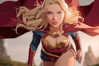 create an amazing superhero or fantasy comic illustration