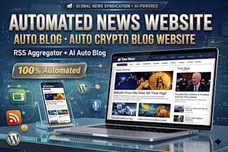 build automated news website, auto blog RSS aggregator feeds