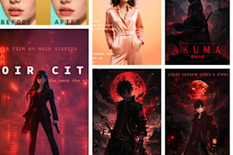 create cinematic anime poster and photo manipulation design