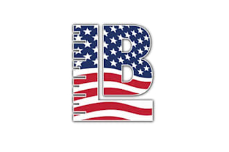 design american flag colors overlay logo