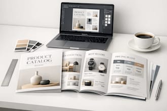 design product catalog, company catalog and service catalog booklet