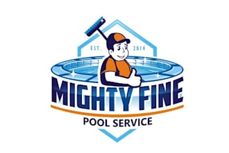 design best quality mighty fine pool service logo