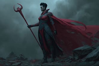 draw superhero illustrations with cinematic detail