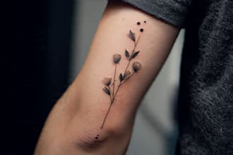 create arabic and persian minimal calligraphy tattoo