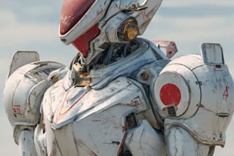 draw mecha robot, armor, gundam in anime or realism style