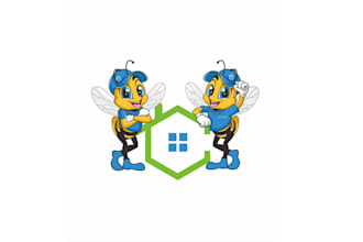design home services bee mascot logo