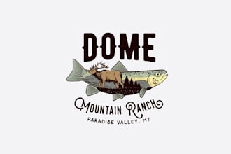 design significant dome mountain ranch logo